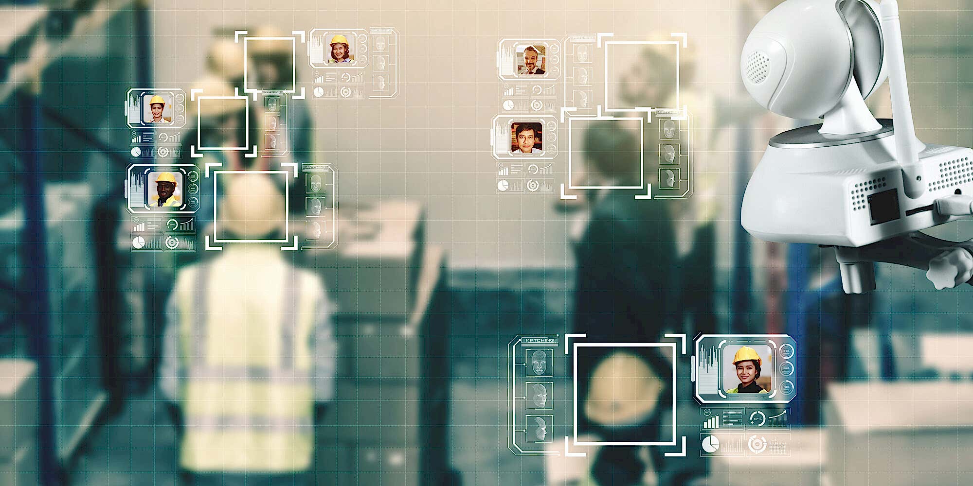 Facial recognition technology for industry worker to access machine control