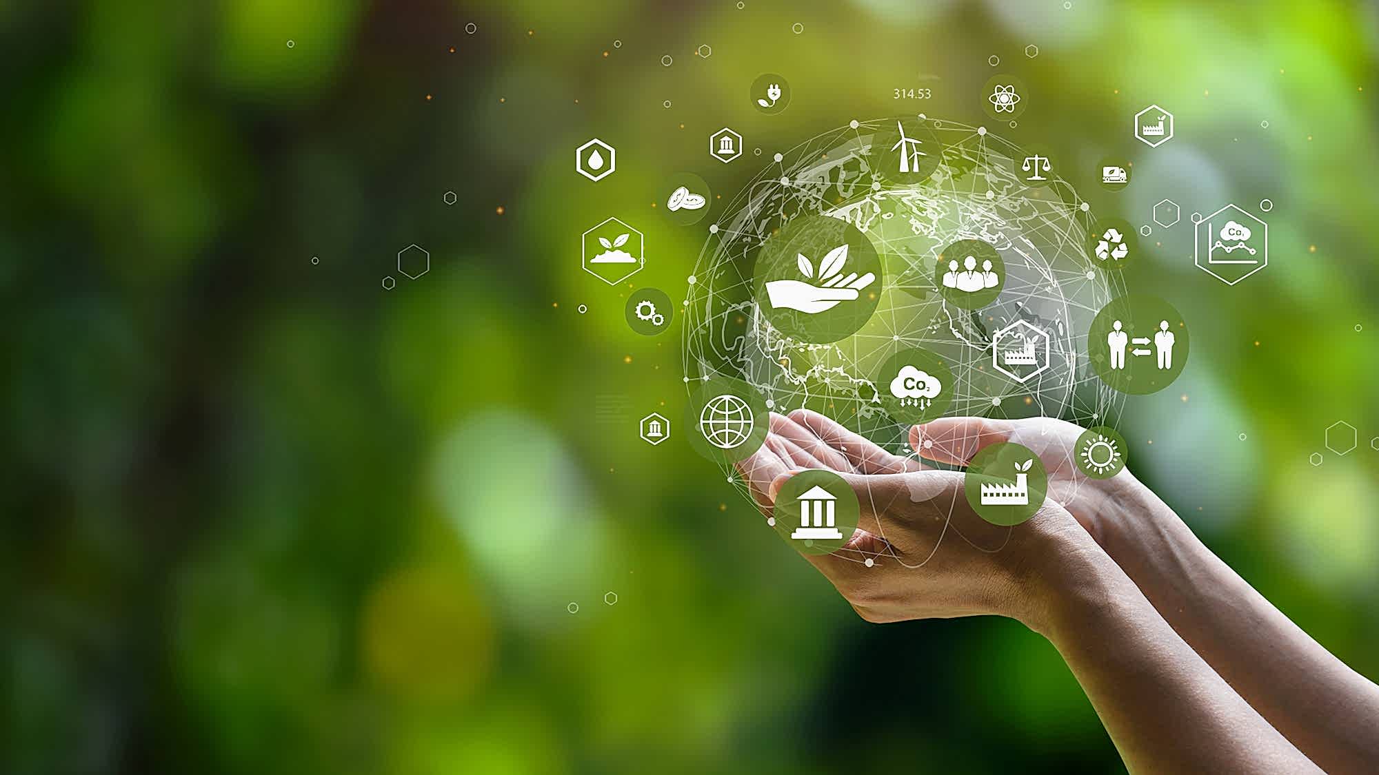 ESG icon concept. Environment, society and governance. Energy of